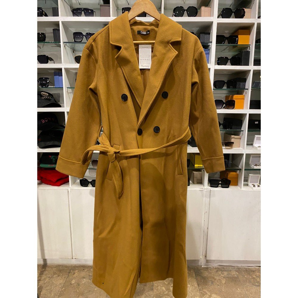 WOOL LONG COAT BROWN