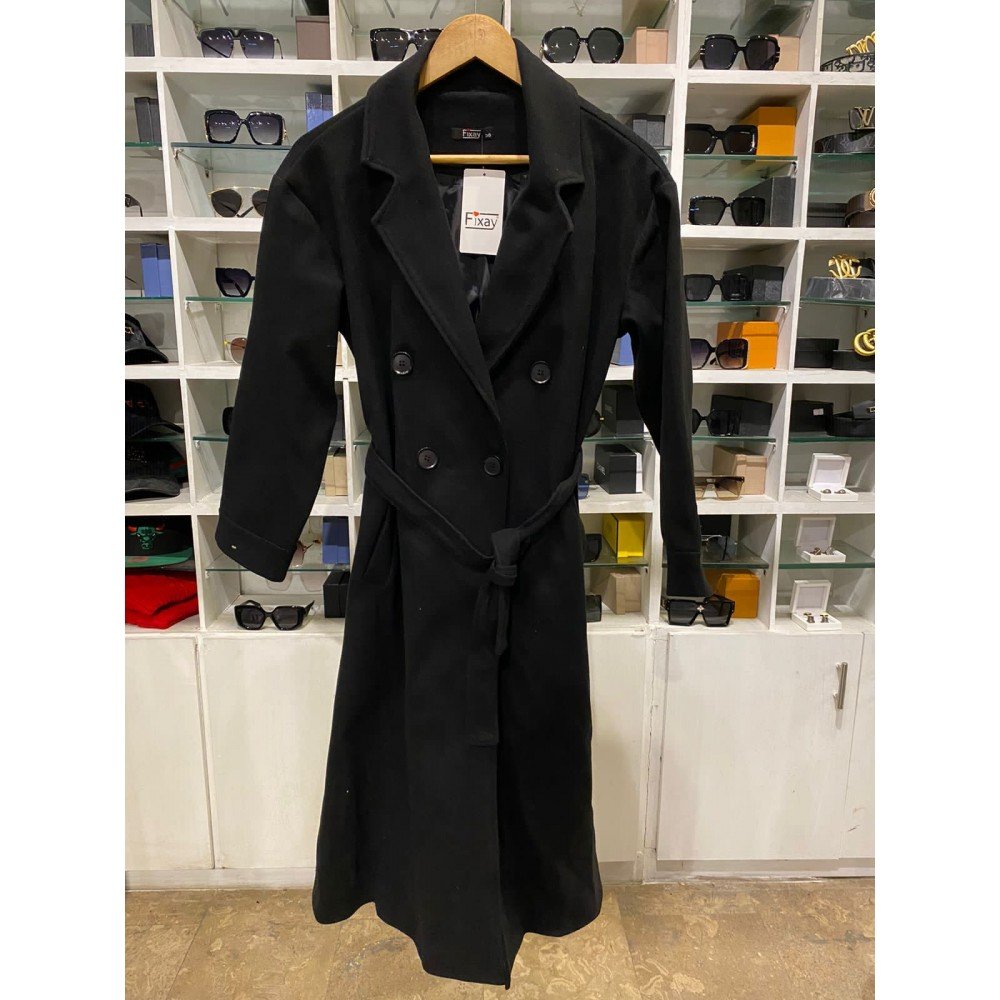 WOOL LONG COAT BLACK WOOL LONG COAT BLACK
