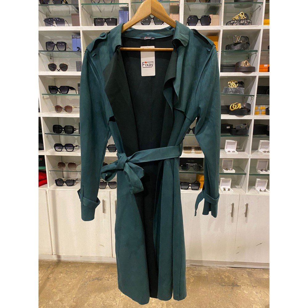 SUEDE LONG COAT AMARNATH GREEN SUEDE LONG COAT AMARNATH GREEN
