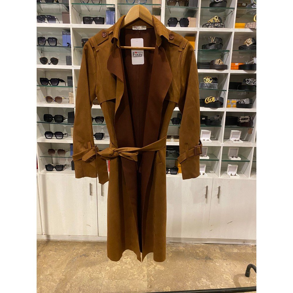SUEDE LONG COAT BROWN SUEDE LONG COAT BROWN